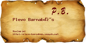 Plevo Barnabás névjegykártya